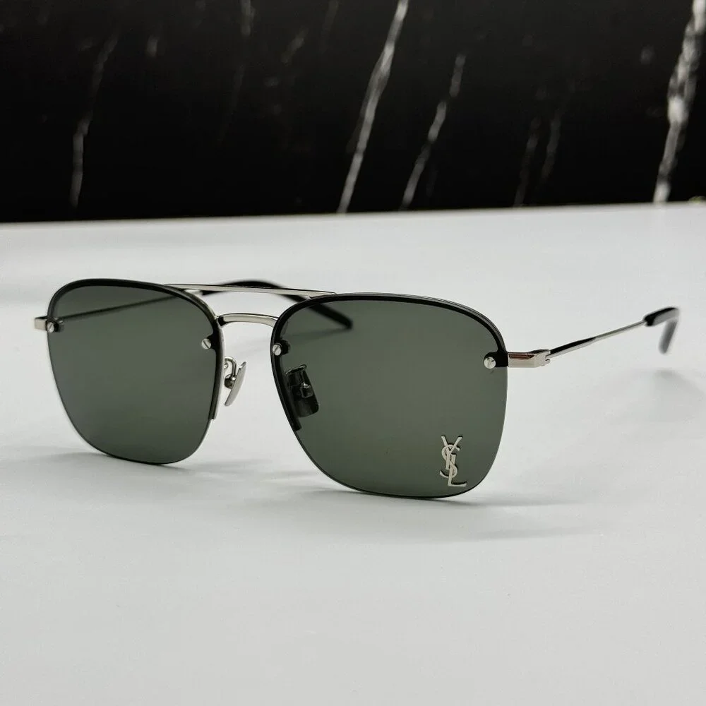 NEW SAINT LAURENT SL309 M 002 SUNGLASSES SILVER UNISEX EYEWEAR SL309M 002